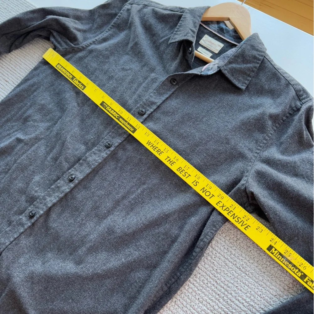Weatherproof Vintage Gray Flannel Tailored Long Sleeve Button Down Shirt Large